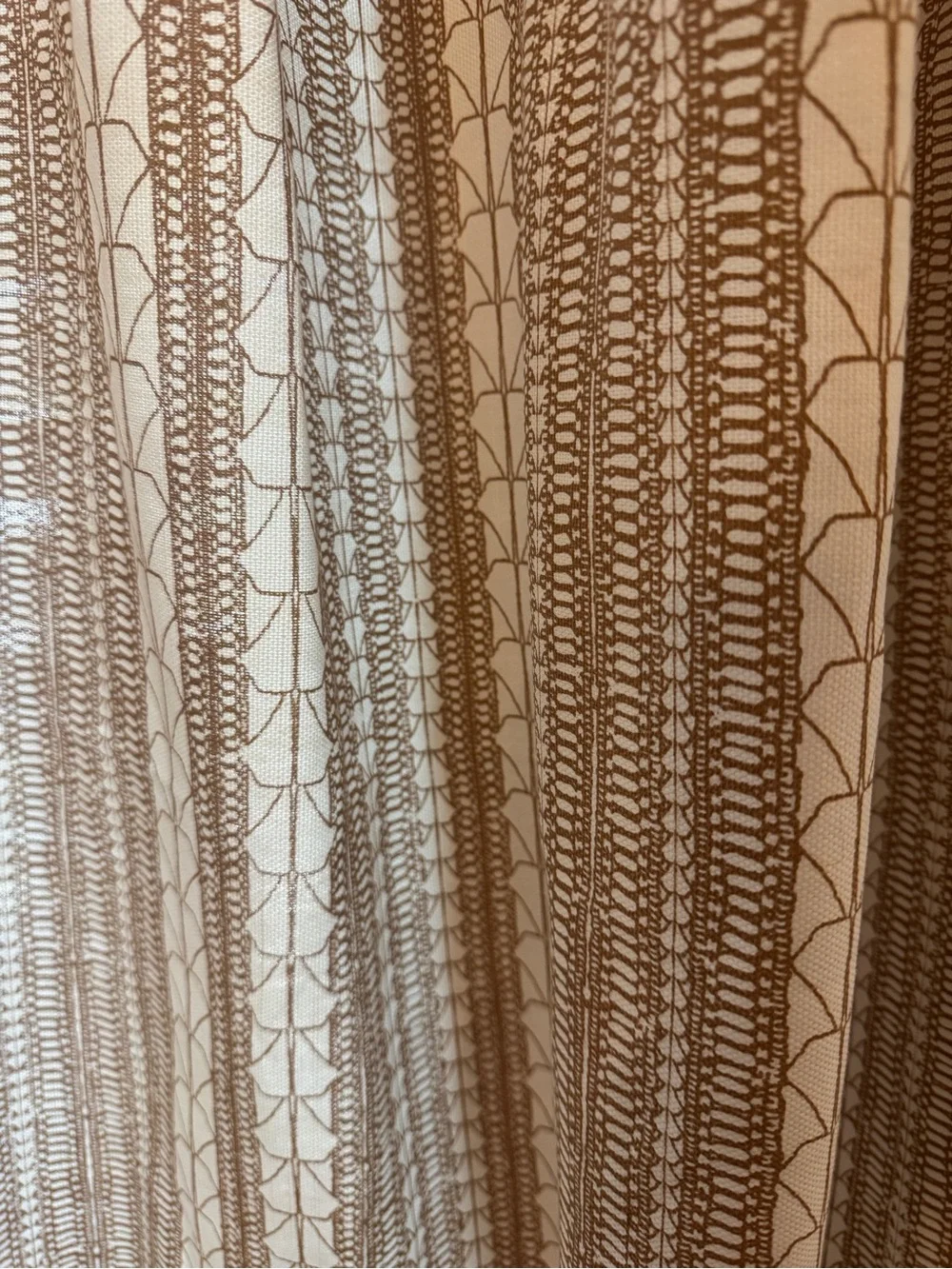 West Elm Beige Textured Curtain Panel with Subtle Pattern